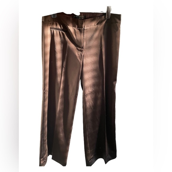 BCBGMaxAzria chocolate brown crop satin pants size 6 - Picture 1 of 11